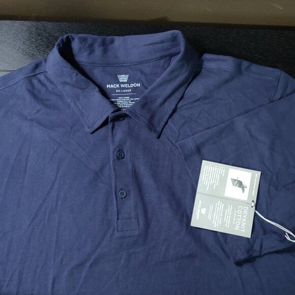 Mack Weldon Dry Knit Cotton Polo Blue NEW WITH TAGS SIZE XXL - Picture 5 of 5